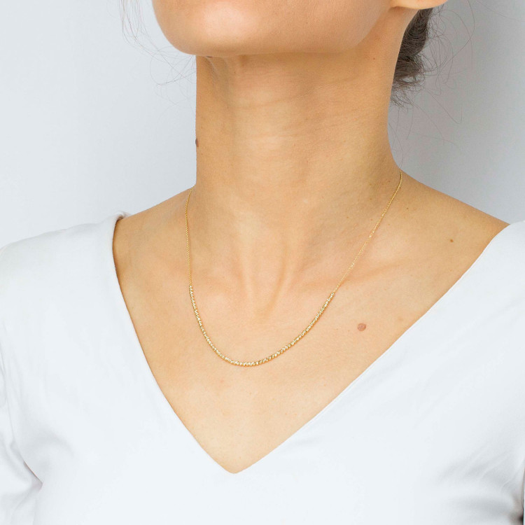 Naszyjnik ze złota 42-45cm ze złotymi koralikami