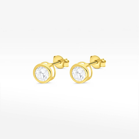Kolczyki ze złota z białą cyrkonią