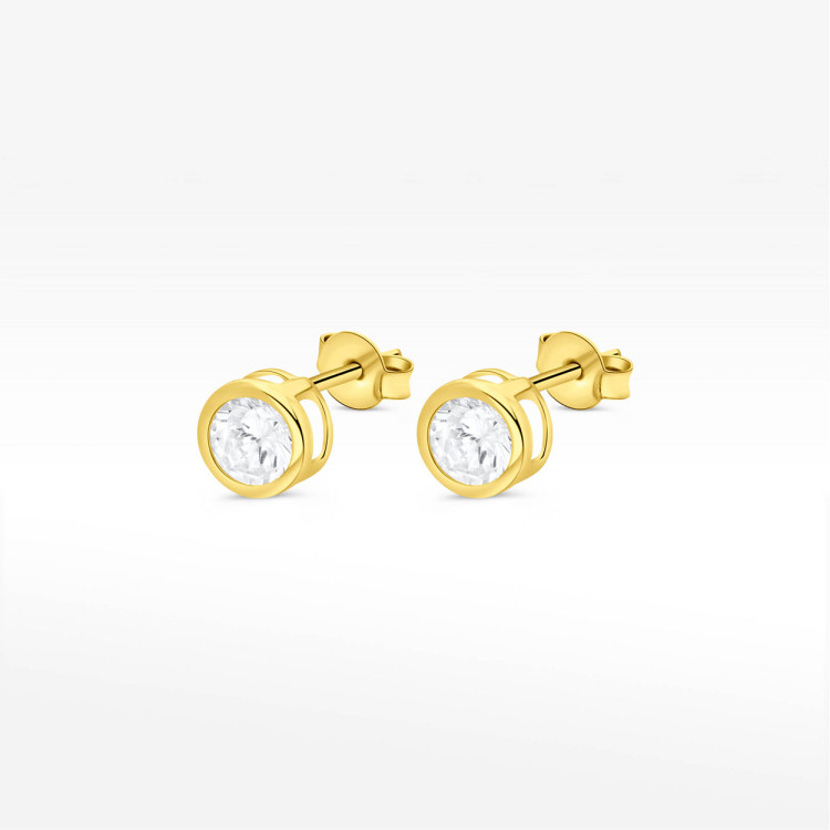 Kolczyki ze złota z białą cyrkonią