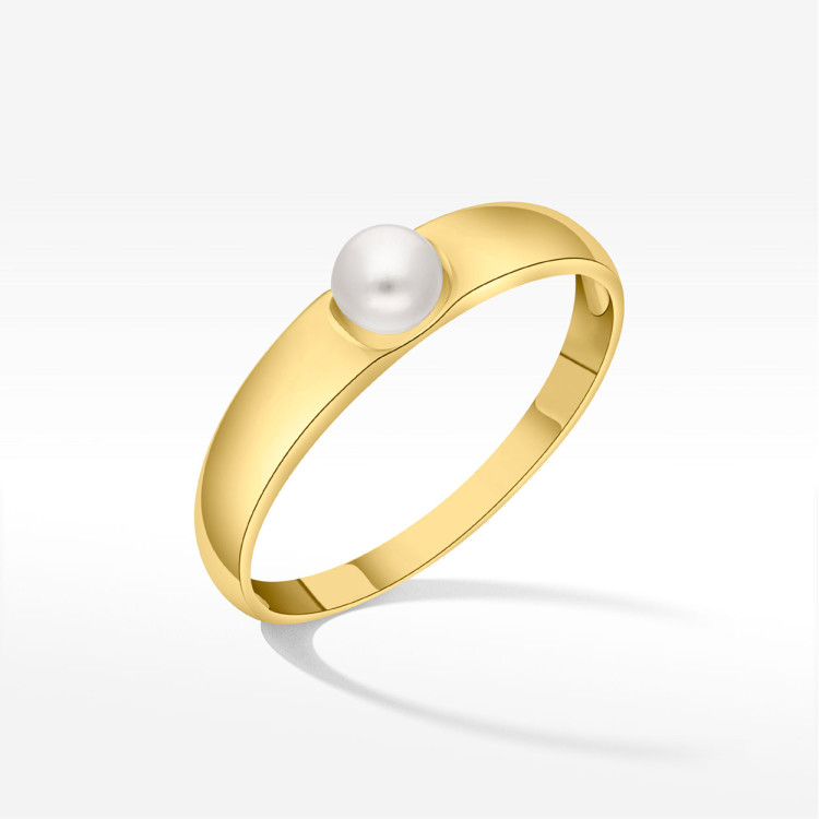 Pierścionek ze złota z perłą