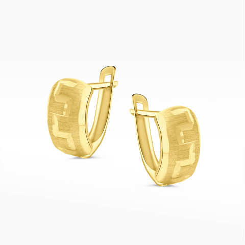 Kolczyki ze złota z wzorem greckim