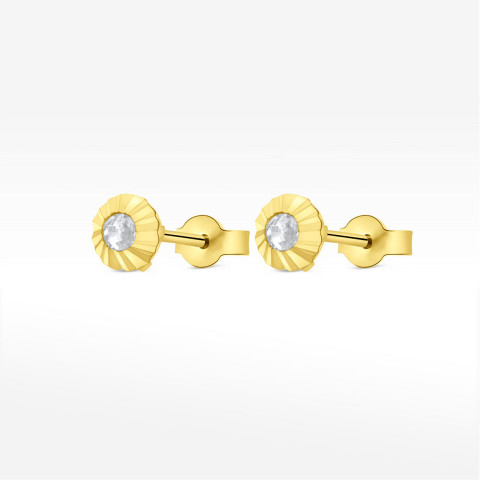 Kolczyki ze złota z białą cyrkonią