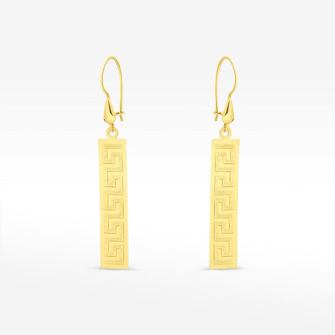 Kolczyki ze złota wiszące z wzorem greckim