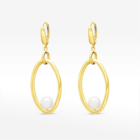 Kolczyki ze złota wiszące z perłą