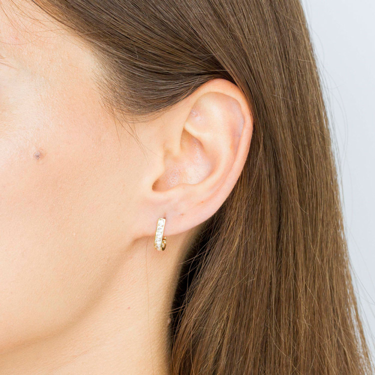 Kolczyki ze złota z białymi cyrkoniami