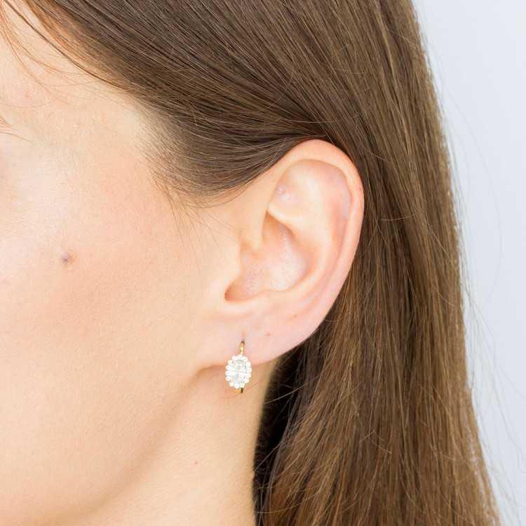 Kolczyki ze złota z białymi cyrkoniami