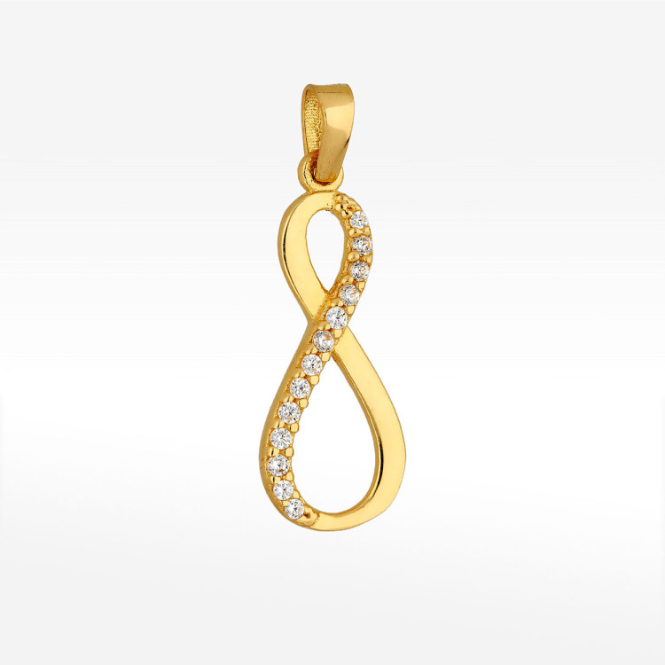 Zawieszka ze złota z białymi cyrkoniami