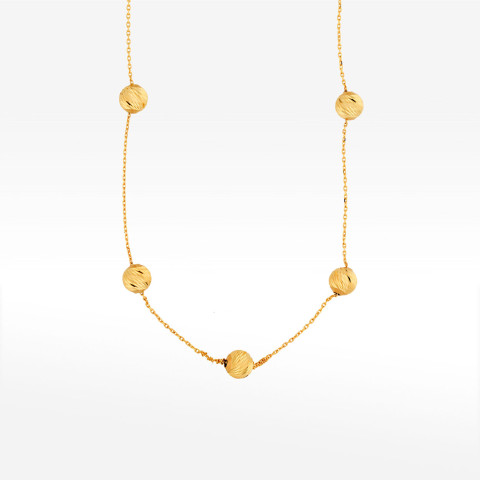 Naszyjnik ze złota 42-45cm ze złotymi koralikami