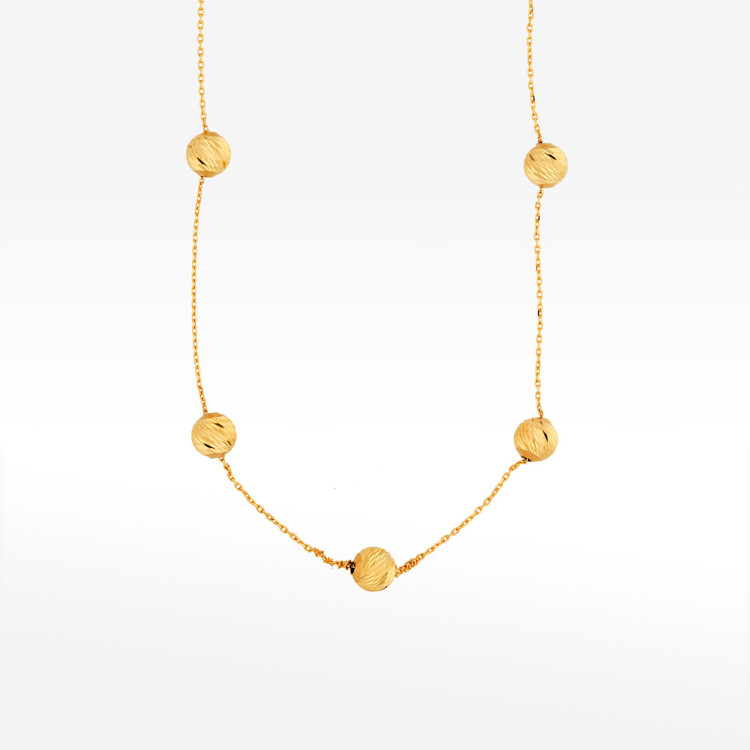 Naszyjnik ze złota 42-45cm ze złotymi koralikami