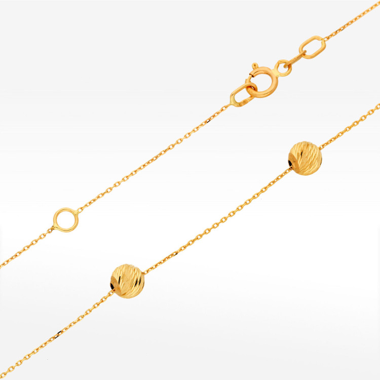 Naszyjnik ze złota 42-45cm ze złotymi koralikami