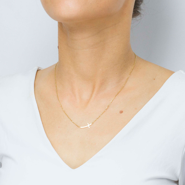 Naszyjnik ze złota 42-45 z krzyżykiem