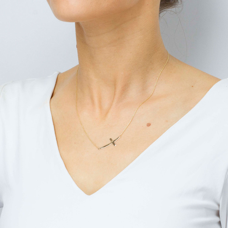 Naszyjnik ze złota 42-45 z krzyżykiem