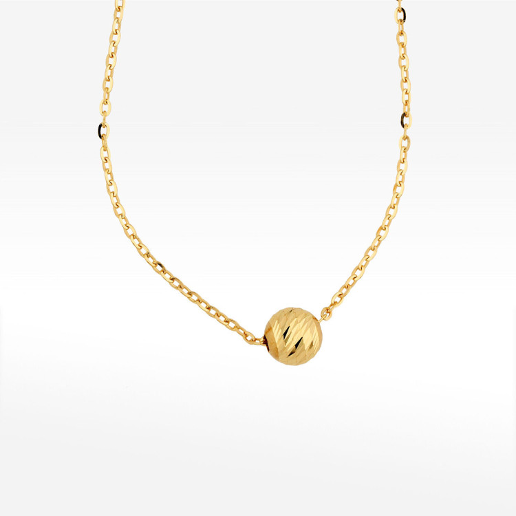 Naszyjnik ze złota 42-45cm ze złotym koralikiem