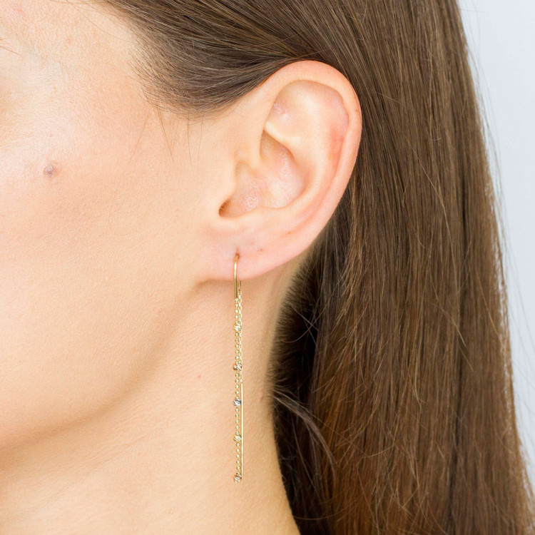 Kolczyki ze złota przeciągane