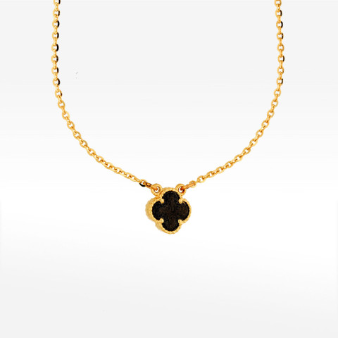 Naszyjnik ze złota 45cm z onyksem