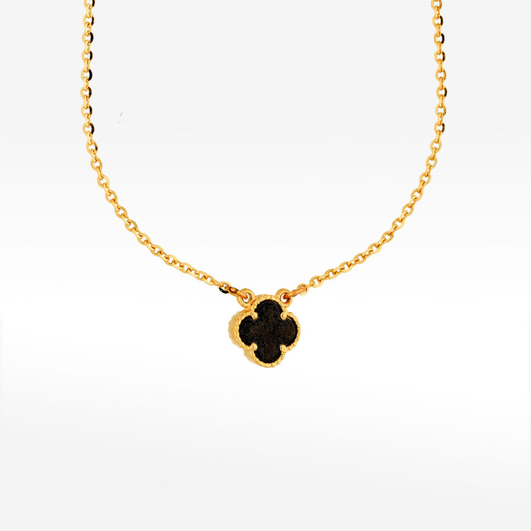 Naszyjnik ze złota 45cm z onyksem