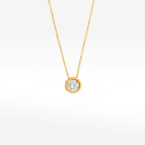 Naszyjnik ze złota 42-45cm z białą cyrkonią