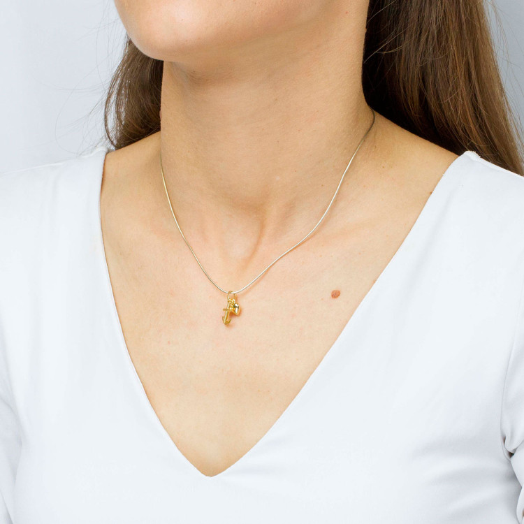 Zawieszka ze złota wiara nadzieja miłość