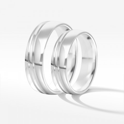 Obrączki ślubne z białego złota 5.5mm półokrągłe