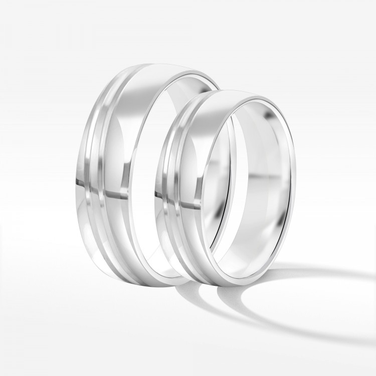 Obrączki ślubne z białego złota 5.5mm półokrągłe