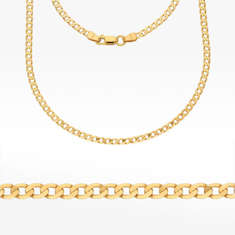 Łańcuszek ze złota pancerka pełny