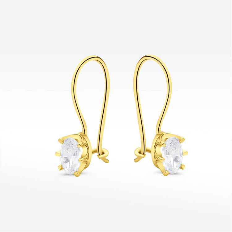 Kolczyki ze złota z białą cyrkonią