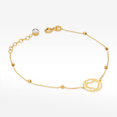 Bransoletka ze złota z sercem