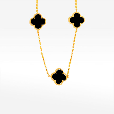 Naszyjnik ze złota 45-50cm z onyksem