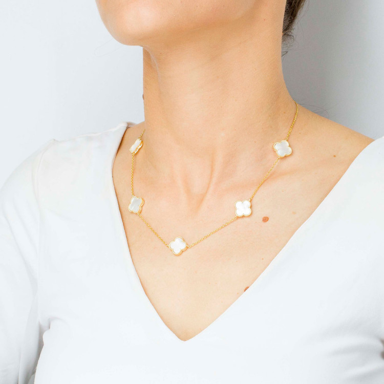 Naszyjnik ze złota 45-50cm z masą perłową