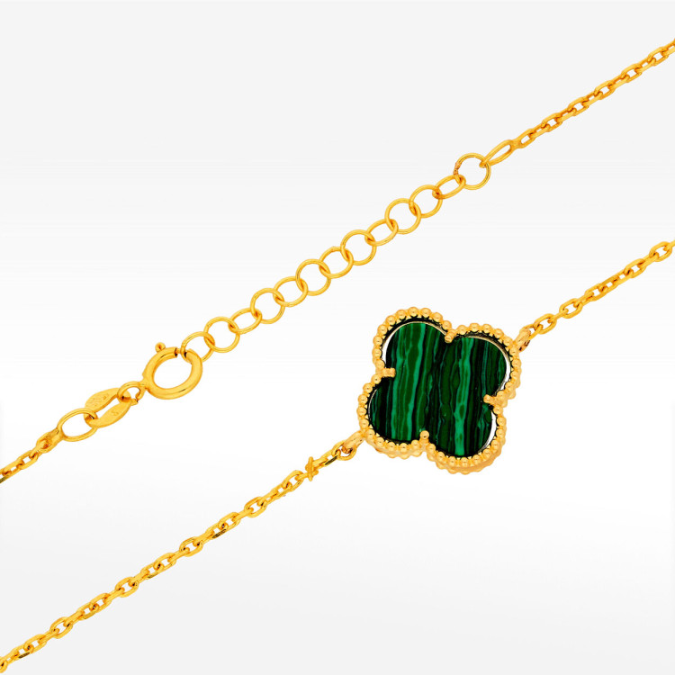 Naszyjnik ze złota 45-50cm z malachitem