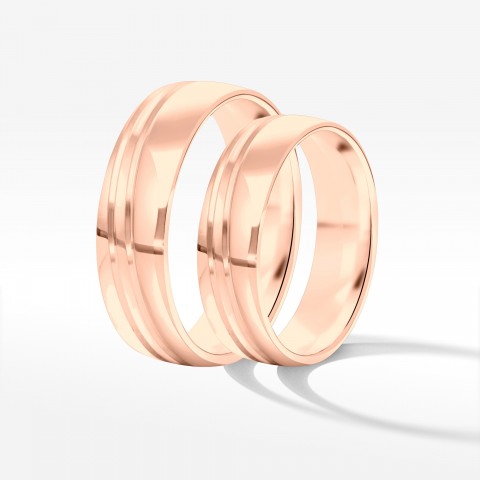 Obrączki ślubne z różowego złota 5.5mm półokrągłe