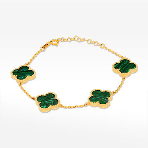 Bransoletka ze złota z malachitem