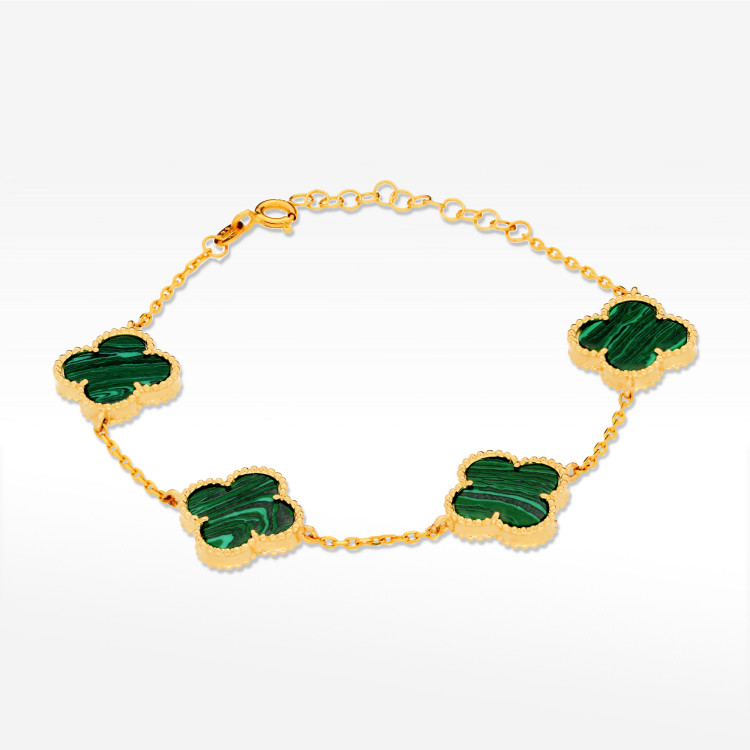 Bransoletka ze złota z malachitem