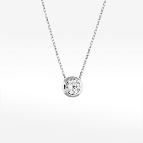 Naszyjnik ze złota 42-45cm z białą cyrkonią