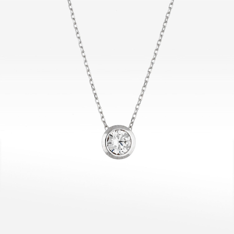 Naszyjnik ze złota 42-45cm z białą cyrkonią