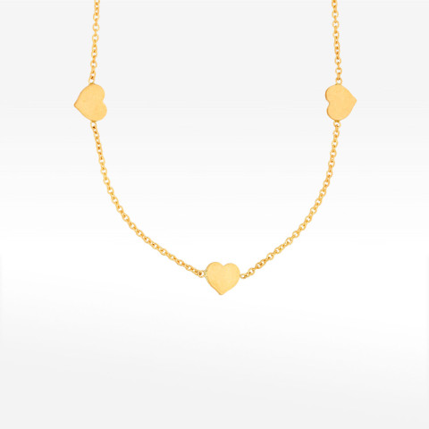 Naszyjnik ze złota 42-45cm z sercami