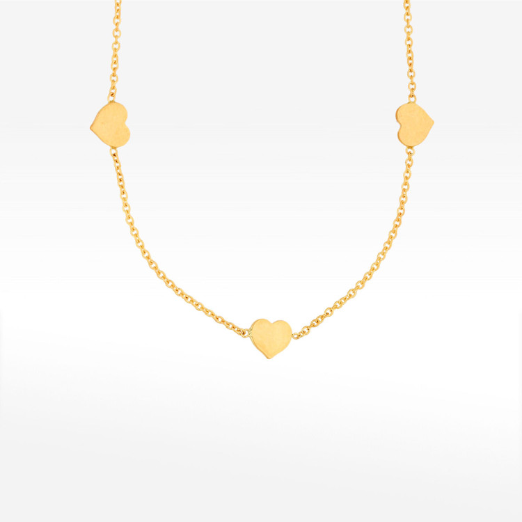 Naszyjnik ze złota 42-45cm z sercami