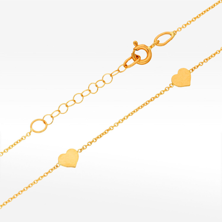 Naszyjnik ze złota 42-45cm z sercami