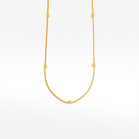 Naszyjnik ze złota 42-45cm ze złotymi koralikami