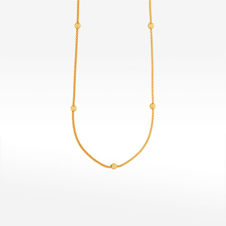 Naszyjnik ze złota 42-45cm ze złotymi koralikami