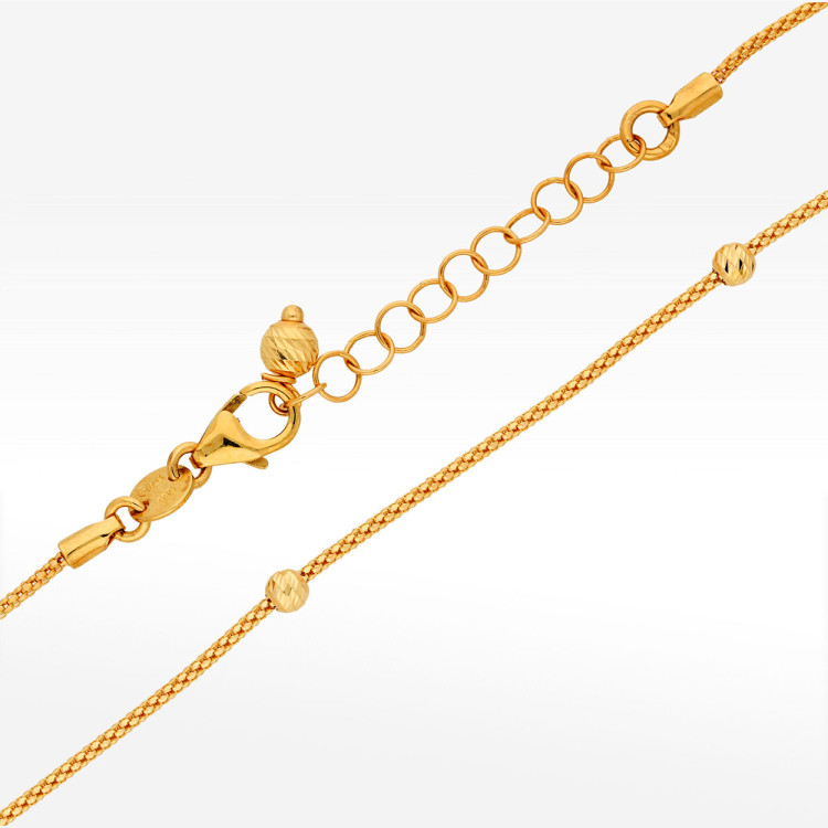 Naszyjnik ze złota 42-45cm ze złotymi koralikami