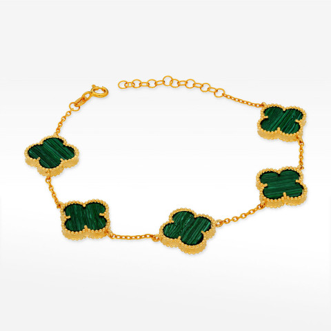 Bransoletka ze złota z malachitem