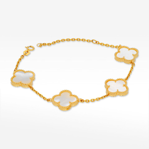 Bransoletka ze złota z masą perłową