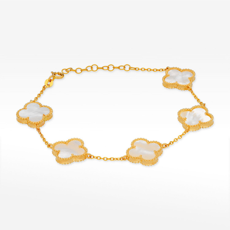 Bransoletka ze złota z masą perłową