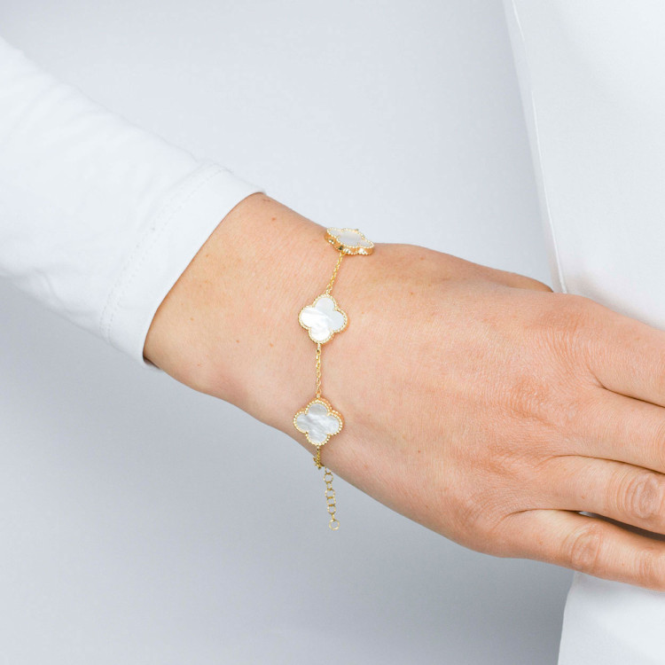 Bransoletka ze złota z masą perłową