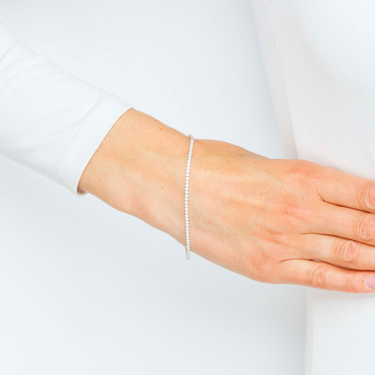 Bransoletka ze złota z białymi cyrkoniami