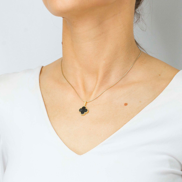 Zawieszka ze złota z onyksem 14.5mm