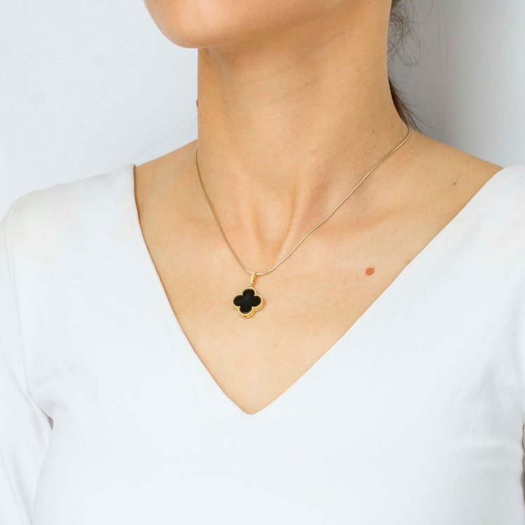 Zawieszka ze złota z onyksem 17.5mm