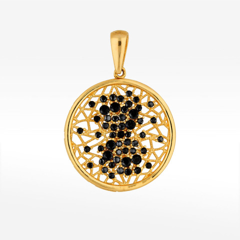 Zawieszka ze złota z czarnymi cyrkoniami