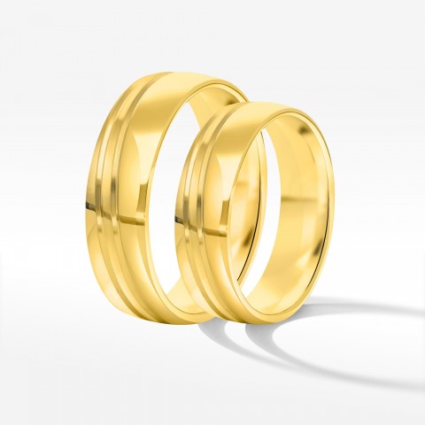 Obrączki ślubne z żółego złota 5.5mm półokrągłe
